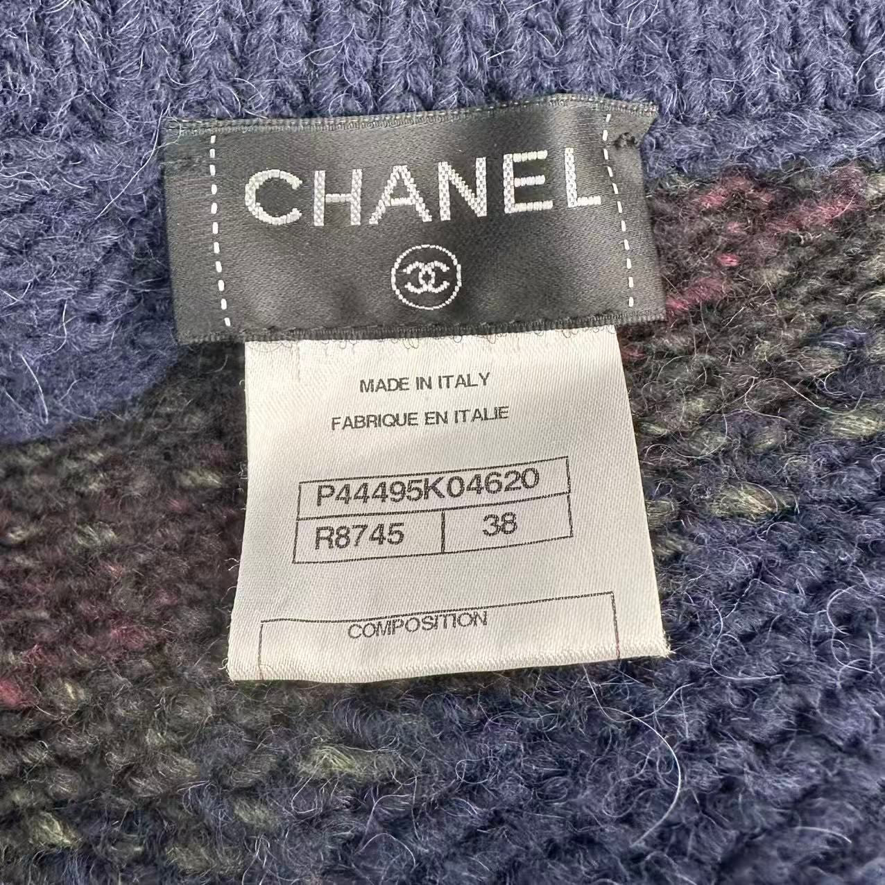 CHANEL Gripoix Wool Long Sleeve Coat Size 38