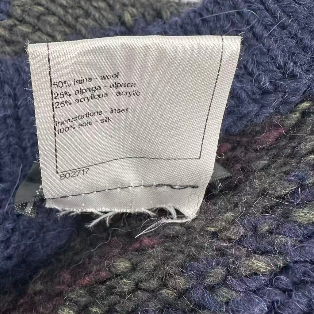 CHANEL Gripoix Wool Long Sleeve Coat Size 38