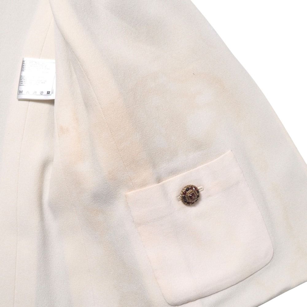 CHANEL Tailored Jacket Gripoix Buttonless Size 34