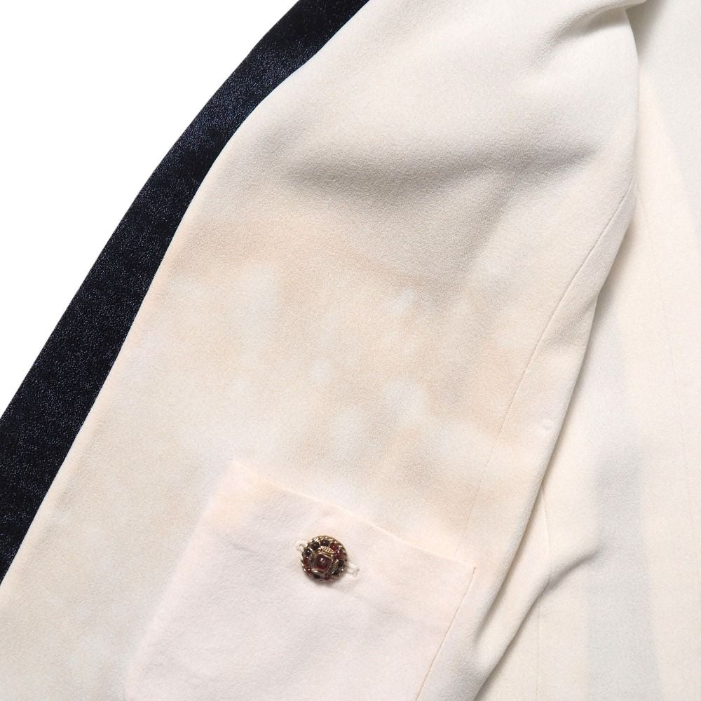 CHANEL Tailored Jacket Gripoix Buttonless Size 34