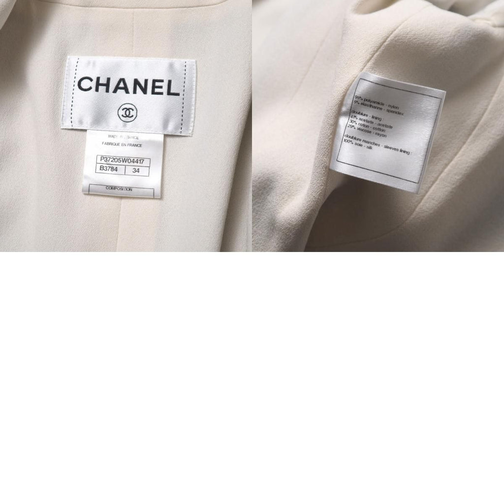 CHANEL Tailored Jacket Gripoix Buttonless Size 34