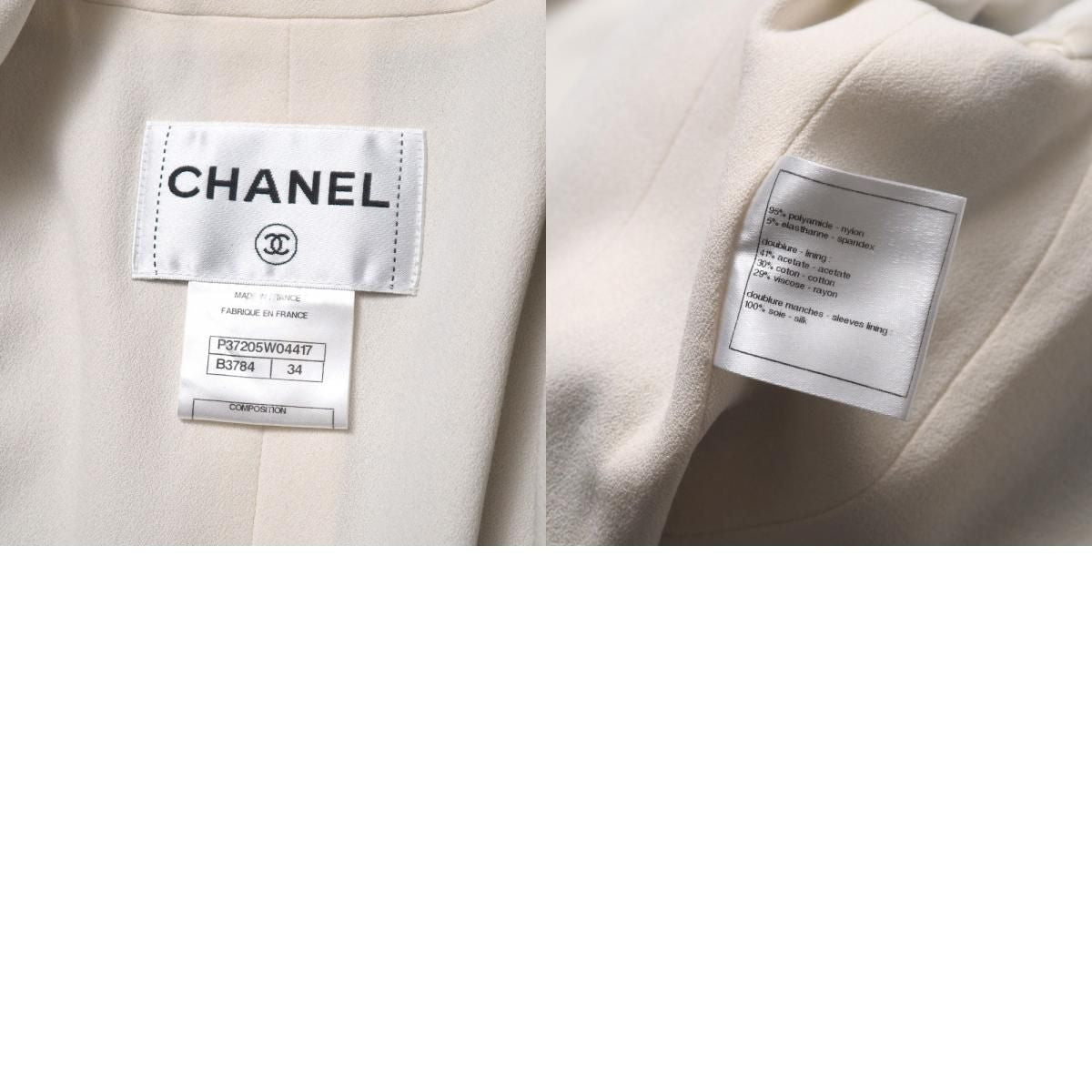 CHANEL Tailored Jacket Gripoix Buttonless Size 34