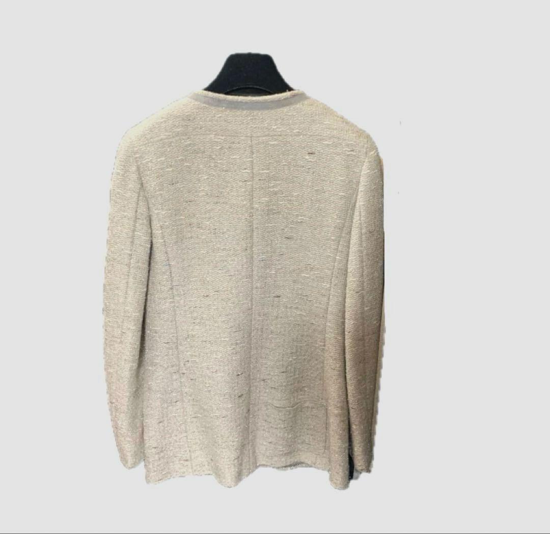 CHANEL Tweed Collarless Jacket – Silver Grey