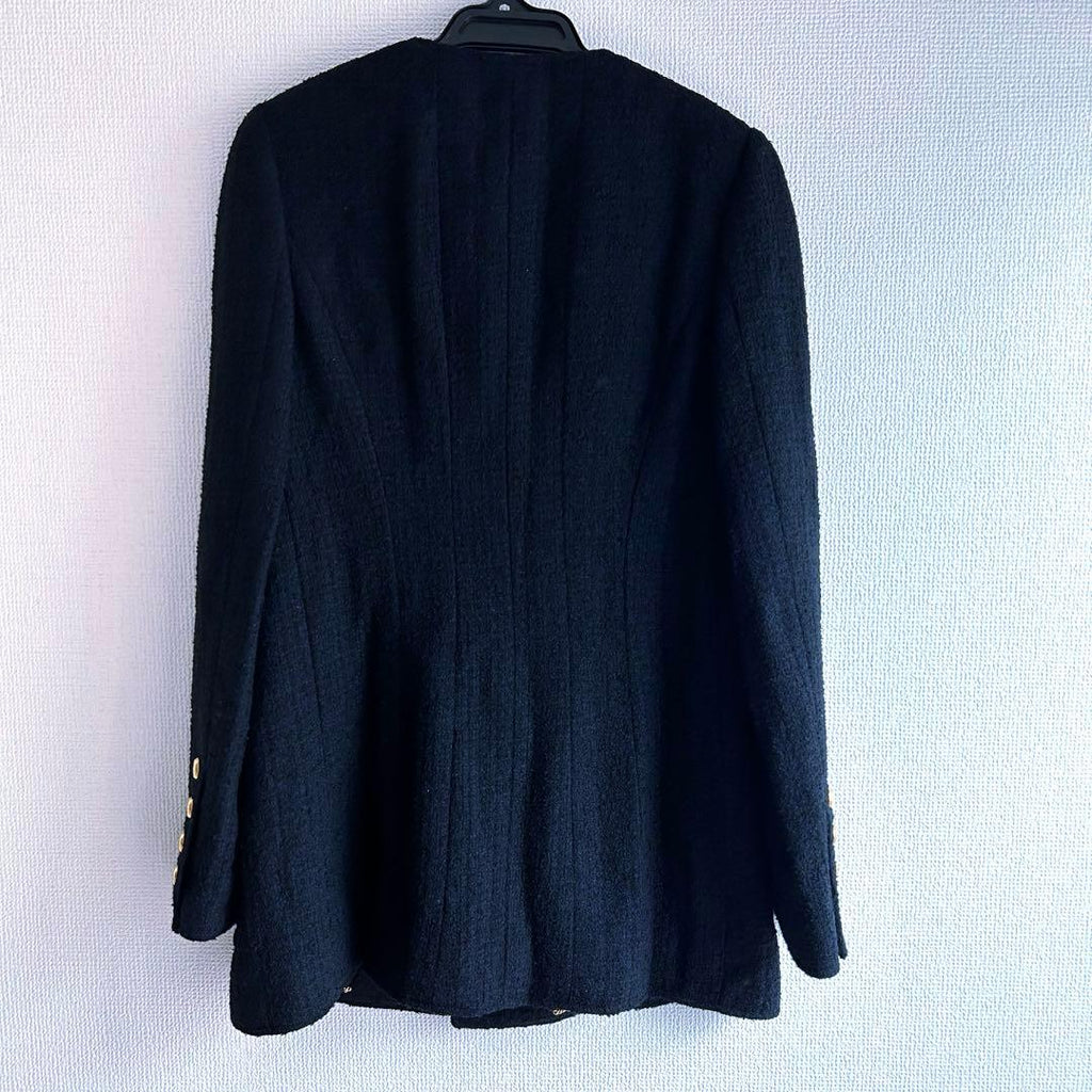 CHANEL Tweed Collarless Jacket Size 40