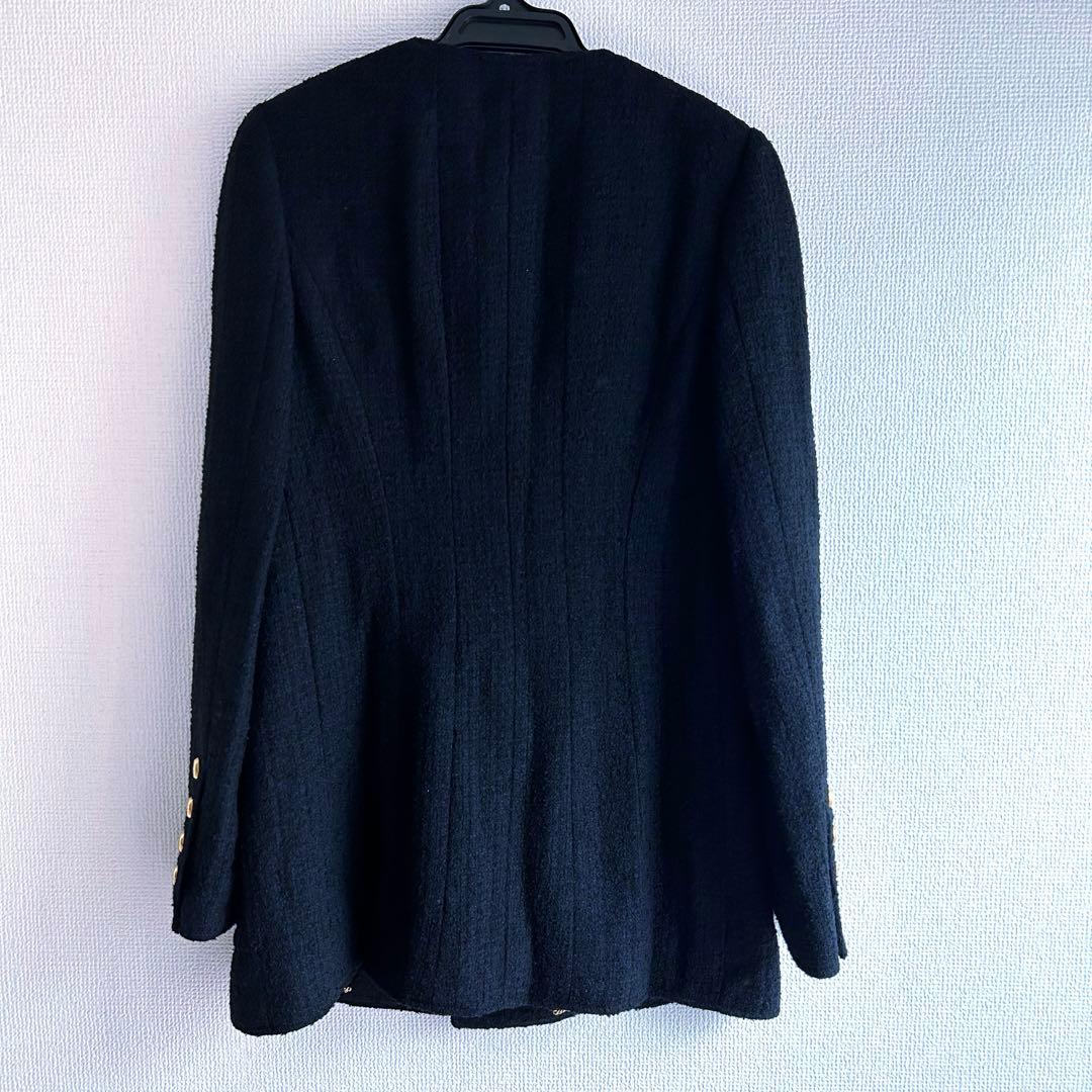 CHANEL Tweed Collarless Jacket Size 40