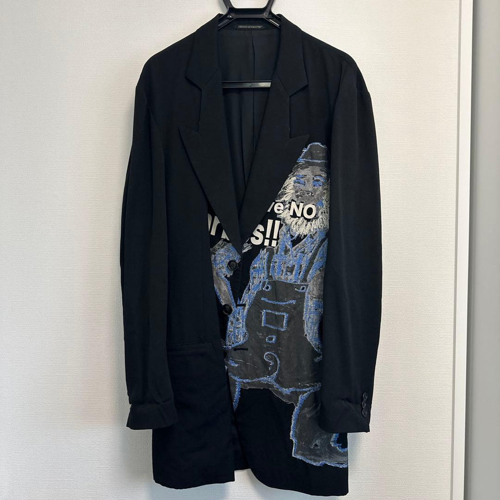 Yohji Yamamoto POUR HOMME 17AW Print Embroidery Jacket Size 3