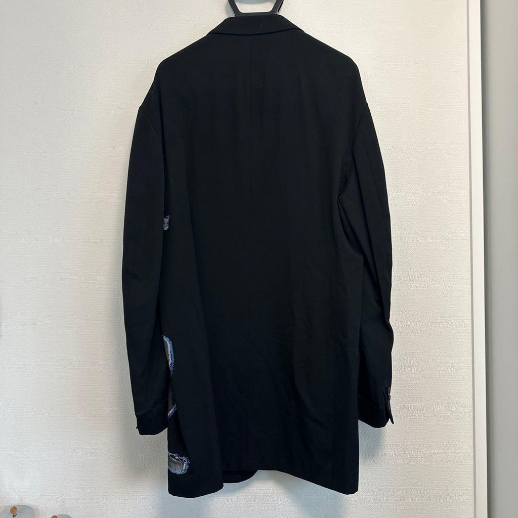 Yohji Yamamoto POUR HOMME 17AW Print Embroidery Jacket Size 3