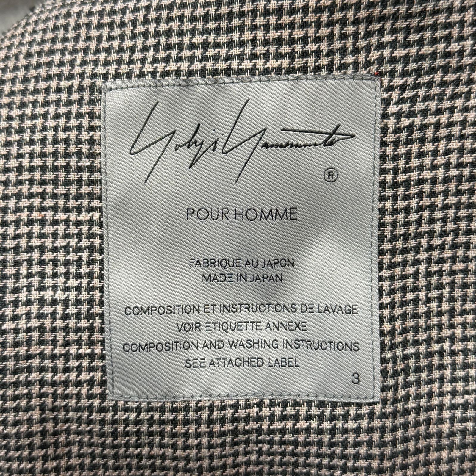 Yohji Yamamoto POUR HOMME 24SS パターン マルチファブリック ボタンジャケット サイズ3 – 未着用