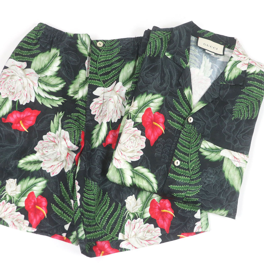 GUCCI Silk-Blend Aloha Shirt & Short Pants Setup Size 48/46 – Excellent Condition
