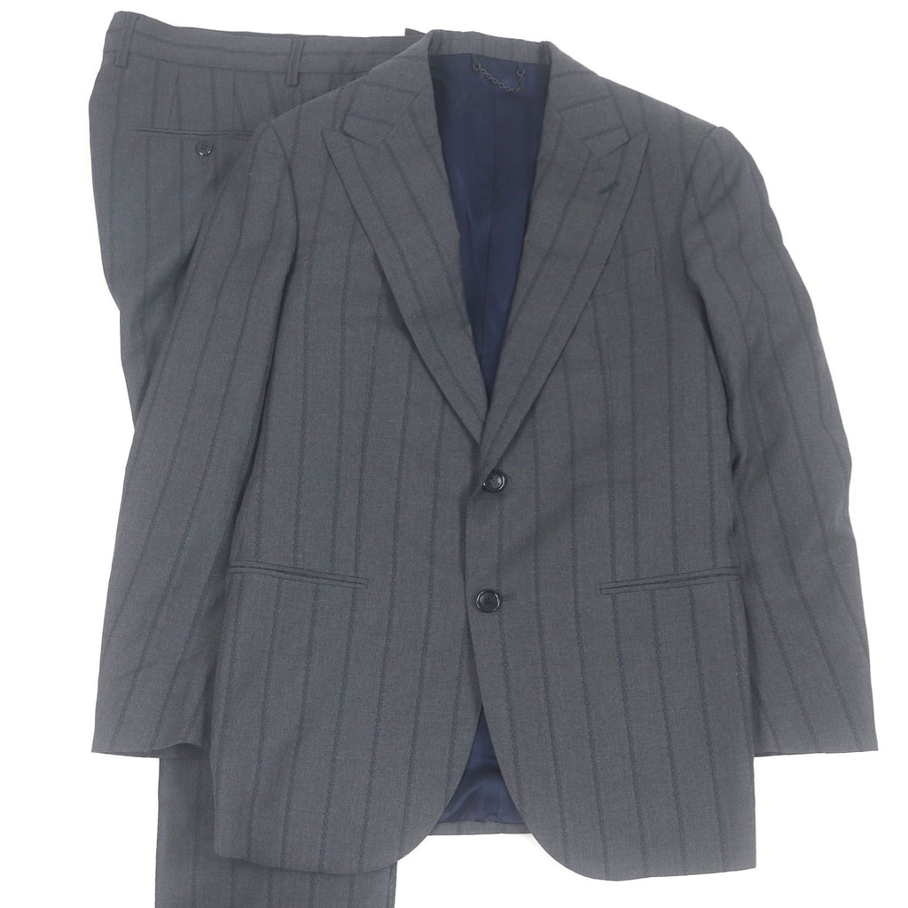 LOUIS VUITTON 25SS Pont Neuf Fit LV Logo Peaked Lapel Single Suit Setup – Grey Size 46
