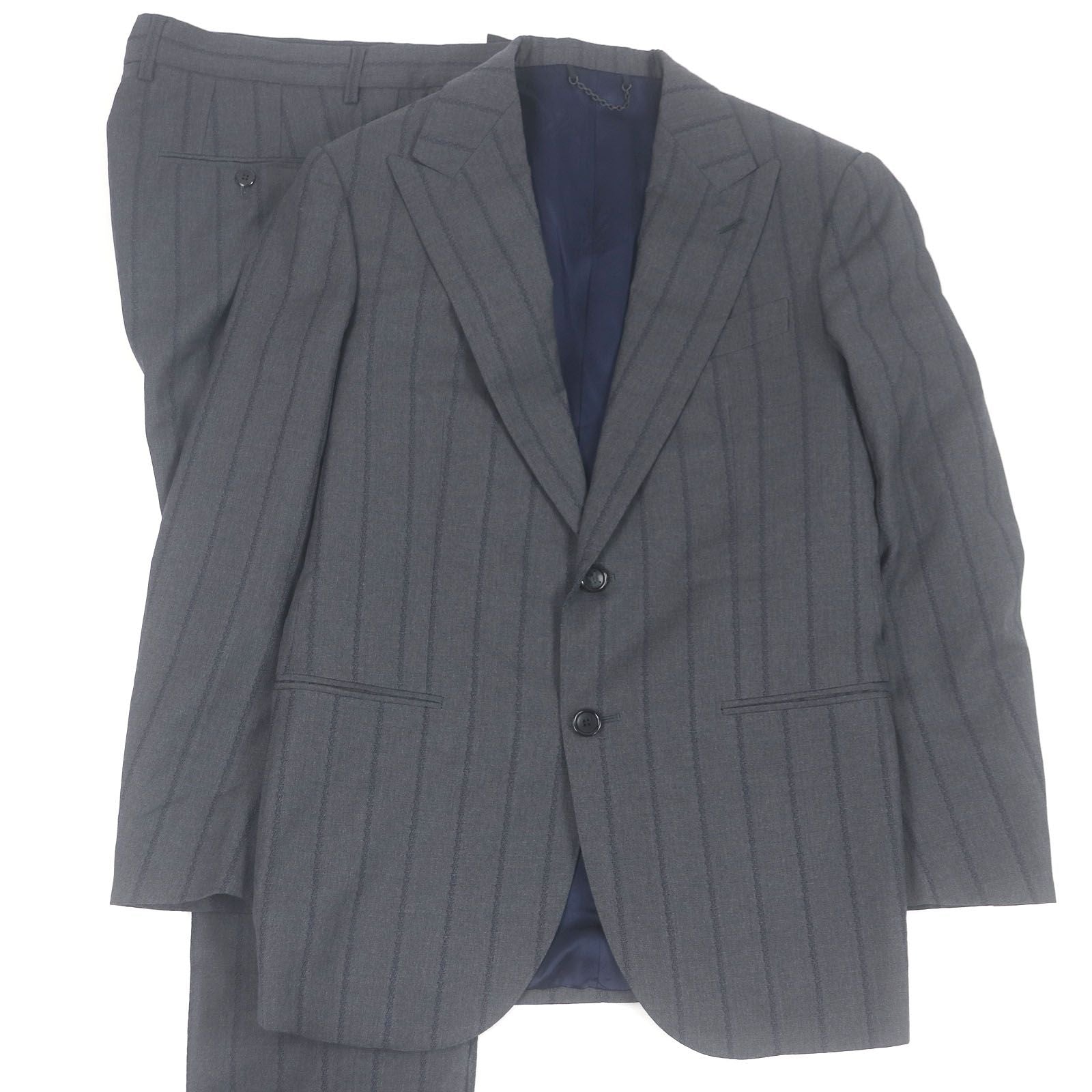 LOUIS VUITTON 25SS Pont Neuf Fit LV Logo Peaked Lapel Single Suit Setup – Grey Size 46