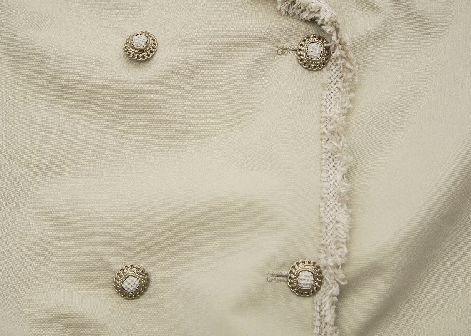 CHANEL Coco Button Long Coat Size 34 – Beige