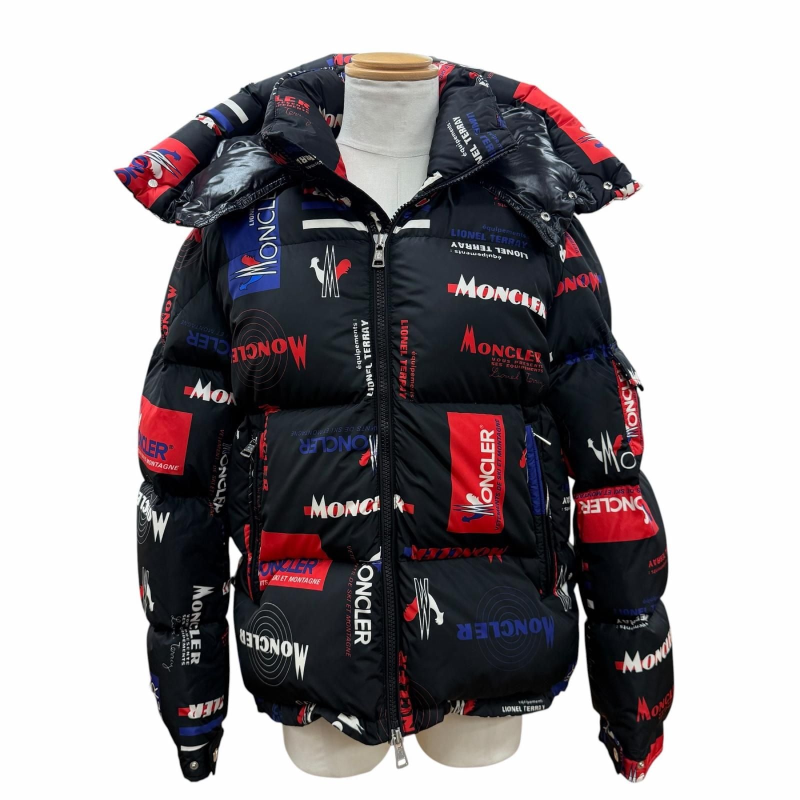 MONCLER WILSON Hooded Double Zip-Up Down Jacket Black Multi Men's Size 3