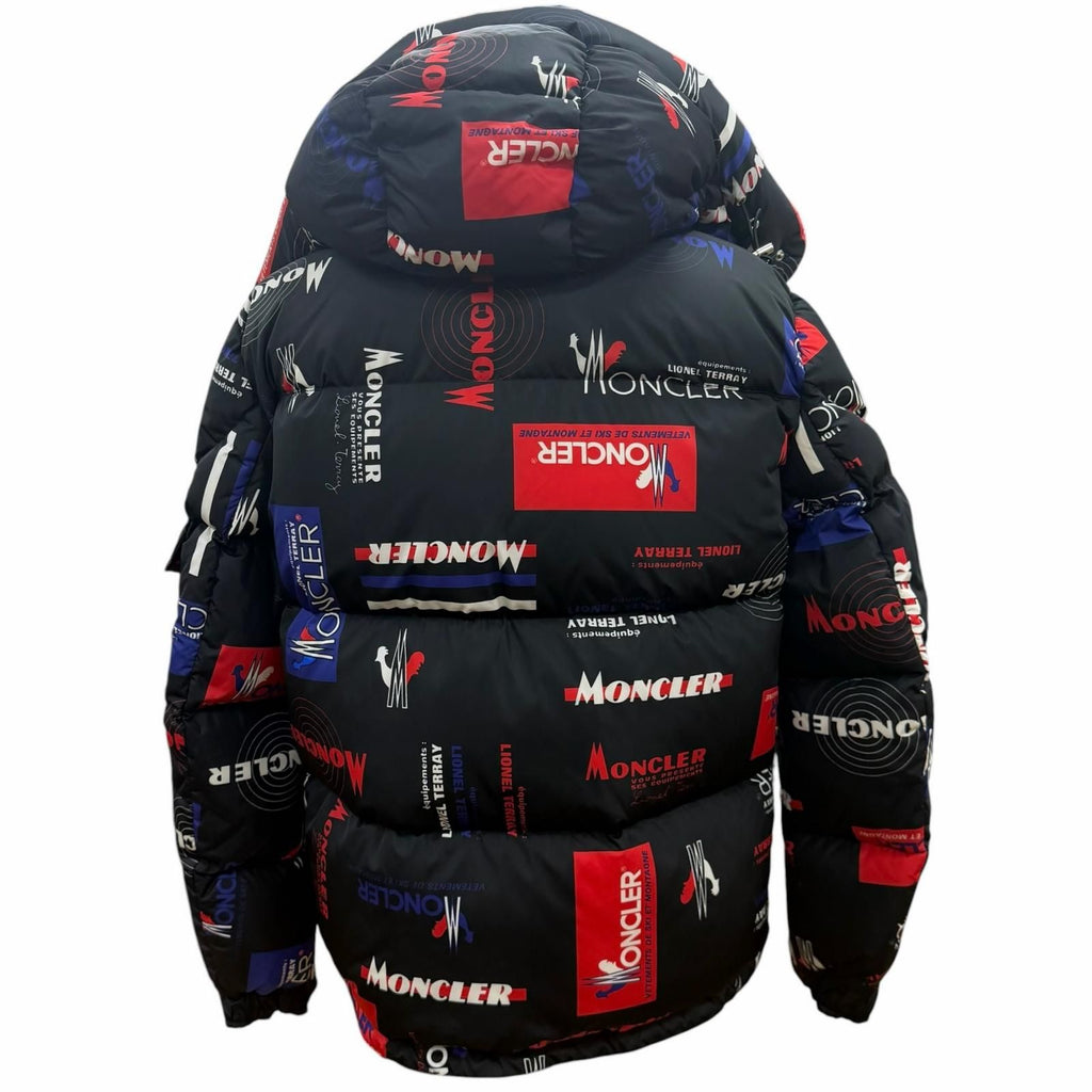 MONCLER WILSON Hooded Double Zip-Up Down Jacket Black Multi Men's Size 3