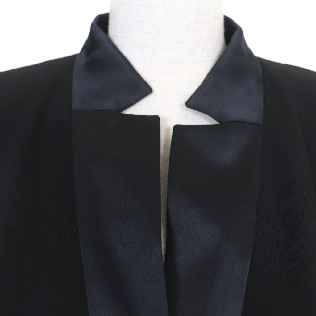 CHANEL 03A Wool & Silk Coco Mark Pyramid Button Jacket – Black Size 40