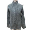 DIOR HOMME Silk 100% CD Diamond Fly-Front Long Sleeve Shirt 0130C502A5106 Navy Men's Size 38