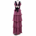 GUCCI Silk 100% Dress 407152 Pink with Brooch Women's Size 34