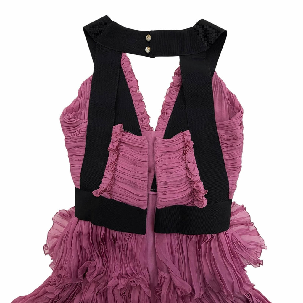 GUCCI Silk 100% Dress 407152 Pink with Brooch Women's Size 34