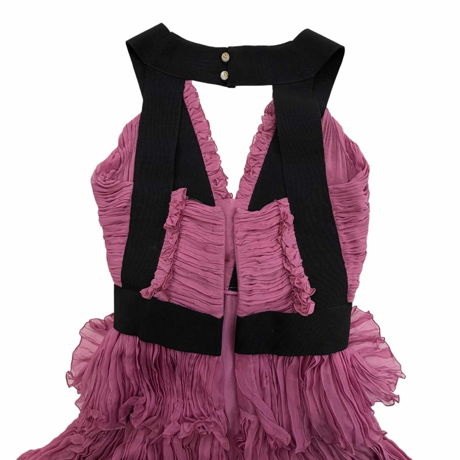 GUCCI Silk 100% Dress 407152 Pink with Brooch Women's Size 34