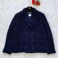 CHANEL 02C Camellia Button Tweed Double-Breasted Jacket Size 44 (XL)