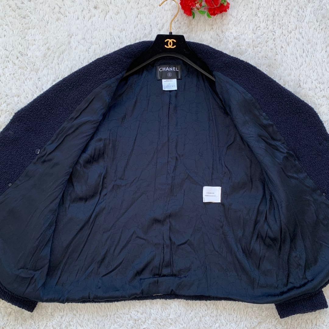CHANEL 02C Camellia Button Tweed Double-Breasted Jacket Size 44 (XL)