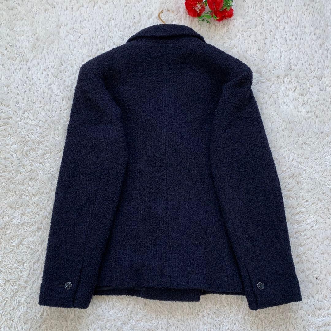 CHANEL 02C Camellia Button Tweed Double-Breasted Jacket Size 44 (XL)