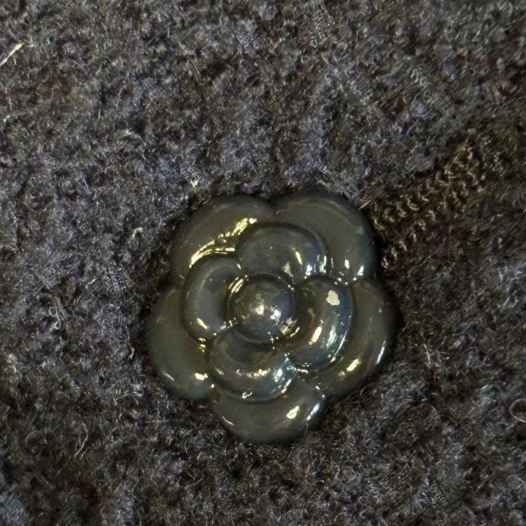 CHANEL 02C Camellia Button Tweed Double-Breasted Jacket Size 44 (XL)