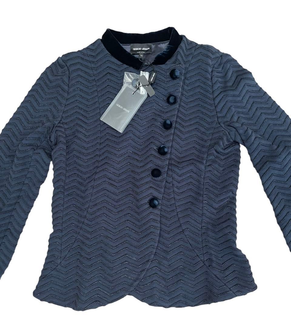 NWT GIORGIO ARMANI 海軍藍針織外套 尺寸 40 – 全新