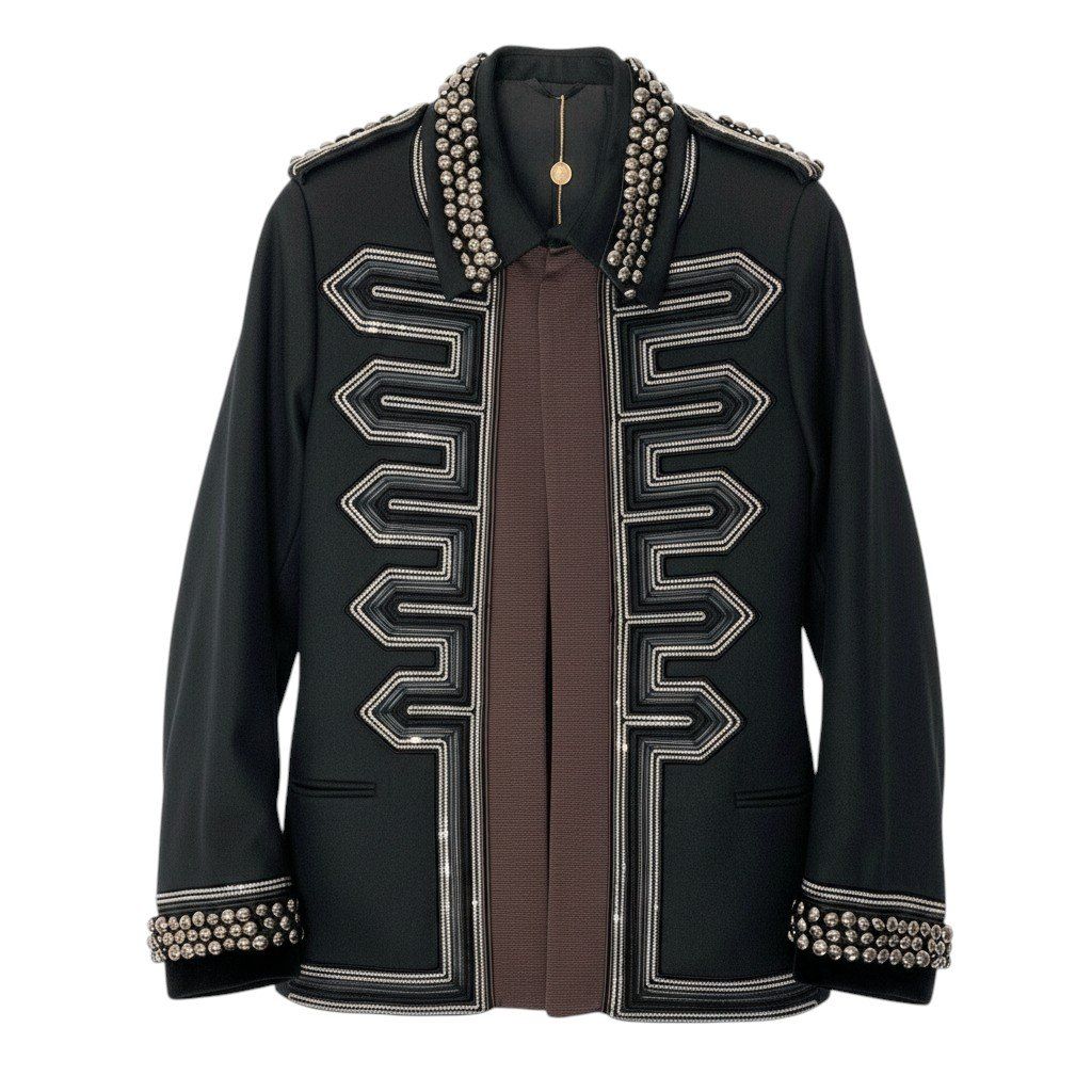 GUCCI 2008AW Runway Studded Chain Napoleon Hussar Jacket Size 44