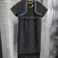 CHANEL Tweed Short Sleeve Knee-Length Dress Size 36 - Good Condition