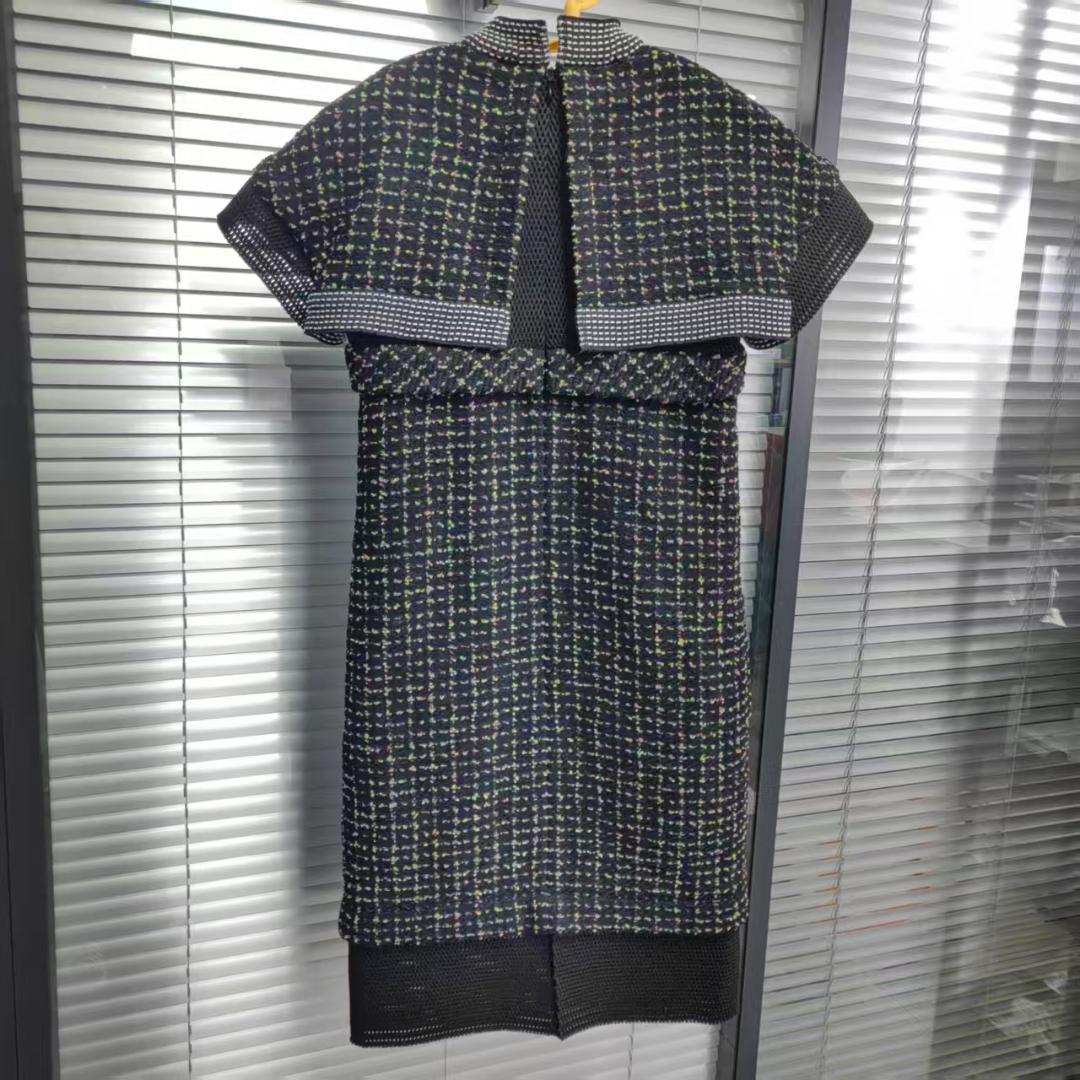 CHANEL Tweed Short Sleeve Knee-Length Dress Size 36 - Good Condition