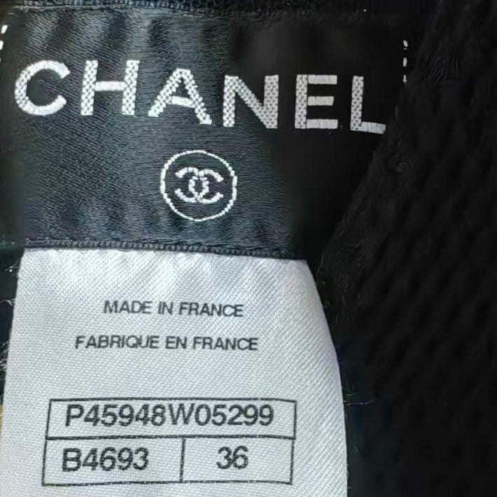 CHANEL Tweed Short Sleeve Knee-Length Dress Size 36 - Good Condition