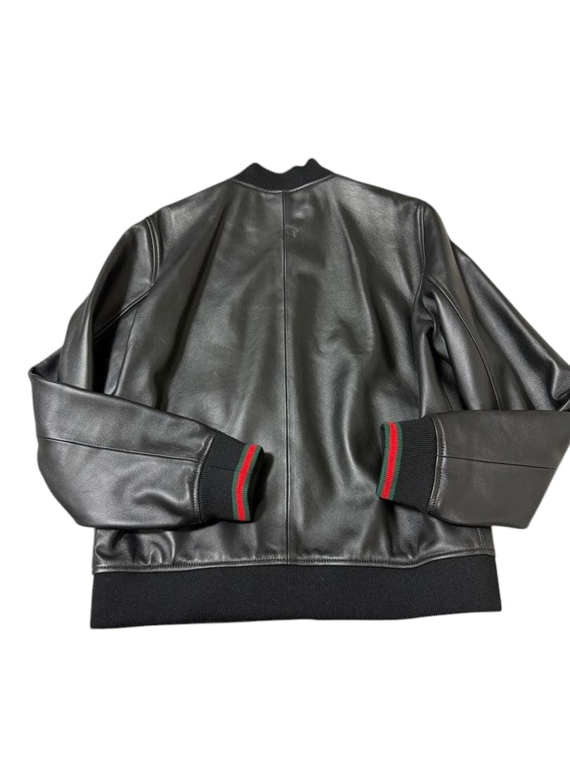 GUCCI 25AW Leather Bomber Jacket Size 48