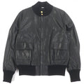 GUCCI GG Gold Button Lambskin Wool Bomber Riders Jacket Black Size 48