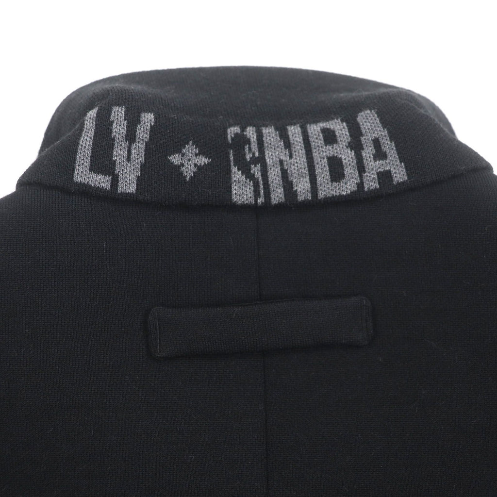 LOUIS VUITTON x NBA 21AW ウールコットンレザーパッチ モノグラム裏地 シングルテーラードジャケット ブラック サイズ46 - 未使用に近い
