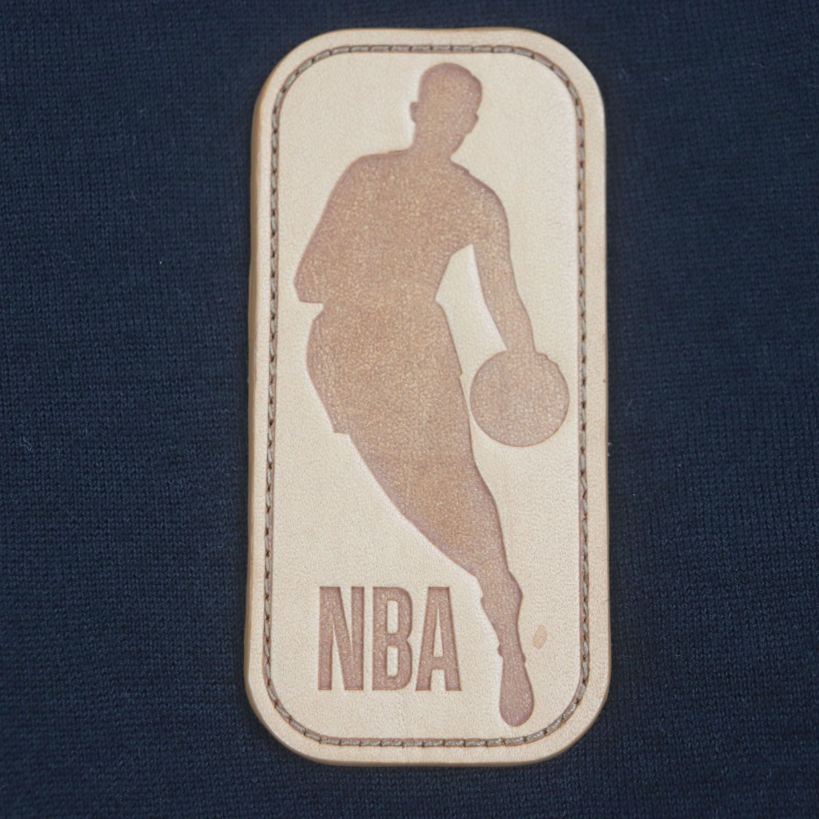 LOUIS VUITTON x NBA 21AW ウールコットンレザーパッチ モノグラム裏地 シングルテーラードジャケット ブラック サイズ46 - 未使用に近い