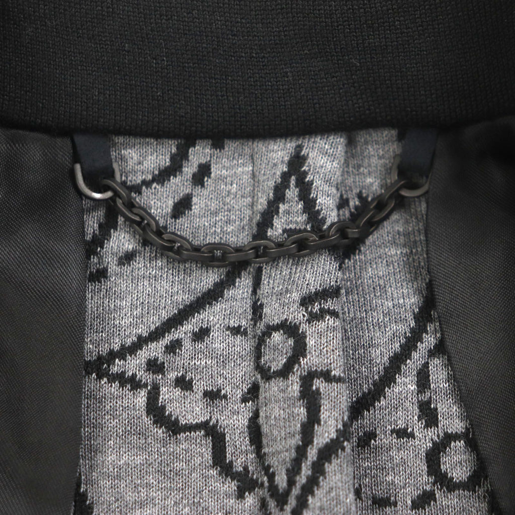 LOUIS VUITTON x NBA 21AW ウールコットンレザーパッチ モノグラム裏地 シングルテーラードジャケット ブラック サイズ46 - 未使用に近い