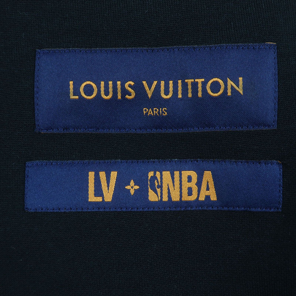 LOUIS VUITTON x NBA 21AW ウールコットンレザーパッチ モノグラム裏地 シングルテーラードジャケット ブラック サイズ46 - 未使用に近い