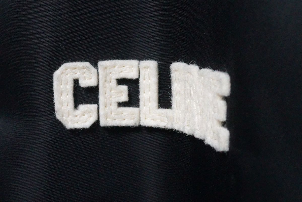 CELINE 2024AW 2W22C227R Loose Teddy Nylon Blouson Black Size 44 - Good Condition