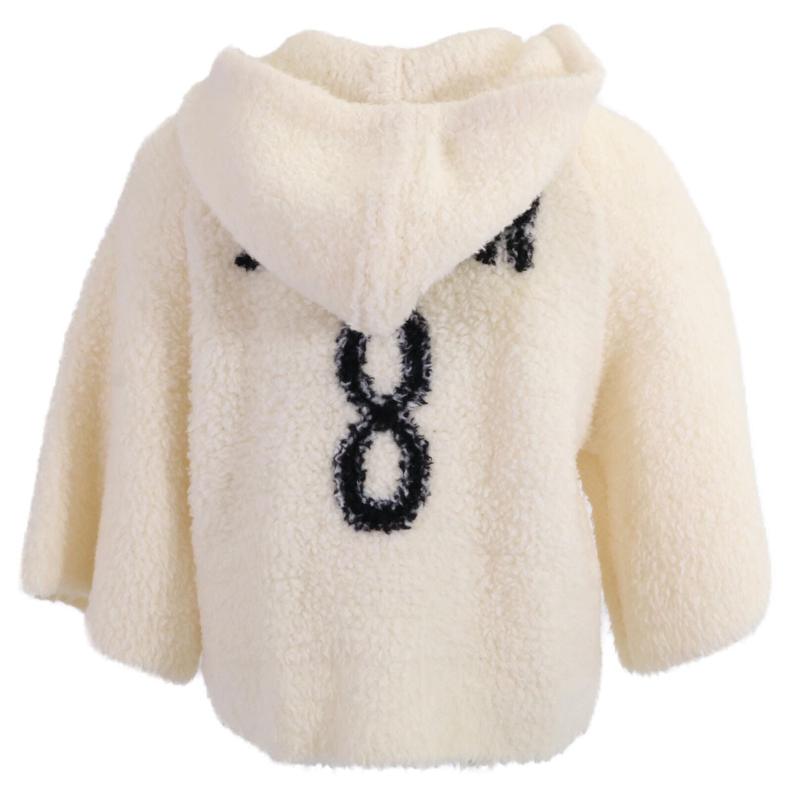 Christian Dior J'ADIOR 8 Wool Zip-Up Hooded Boa Jacket Size 34