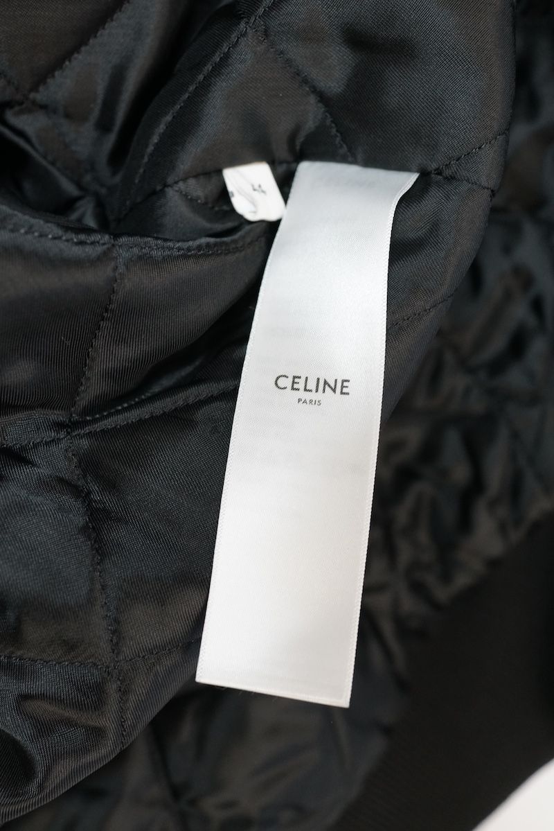 CELINE 2024AW 2W22C227R Loose Teddy Nylon Blouson Black Size 44 - Good Condition