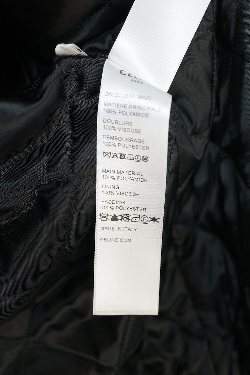 CELINE 2024AW 2W22C227R Loose Teddy Nylon Blouson Black Size 44 - Good Condition