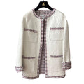 CHANEL No-Collar Jacket White Size 34