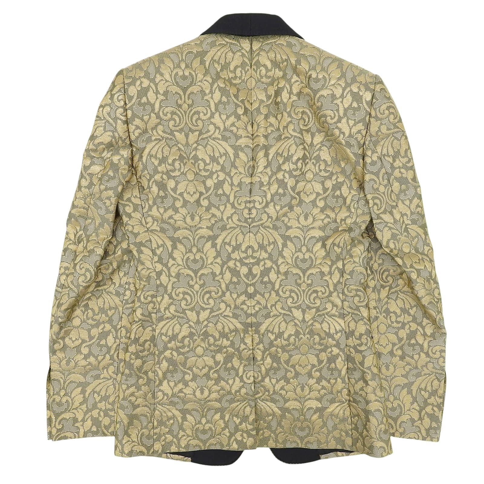 DOLCE & GABBANA MARTINI Silk Blend Jacquard All-Over Tailored Jacket Black Gold Size 44 - Near Mint