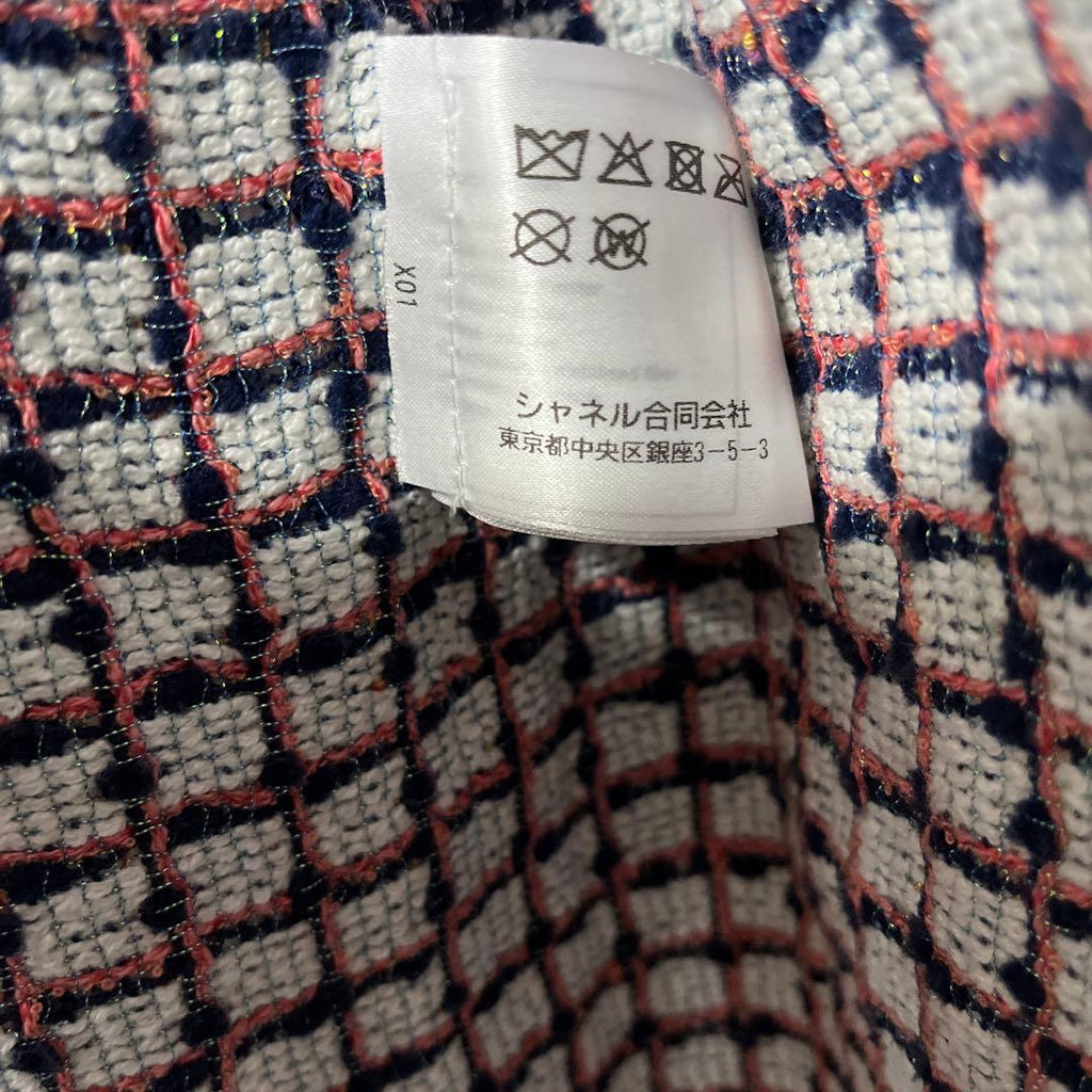 CHANEL No-Collar Jacket White Size 34