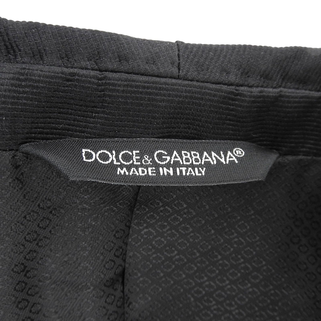 DOLCE & GABBANA MARTINI Silk Blend Jacquard All-Over Tailored Jacket Black Gold Size 44 - Near Mint