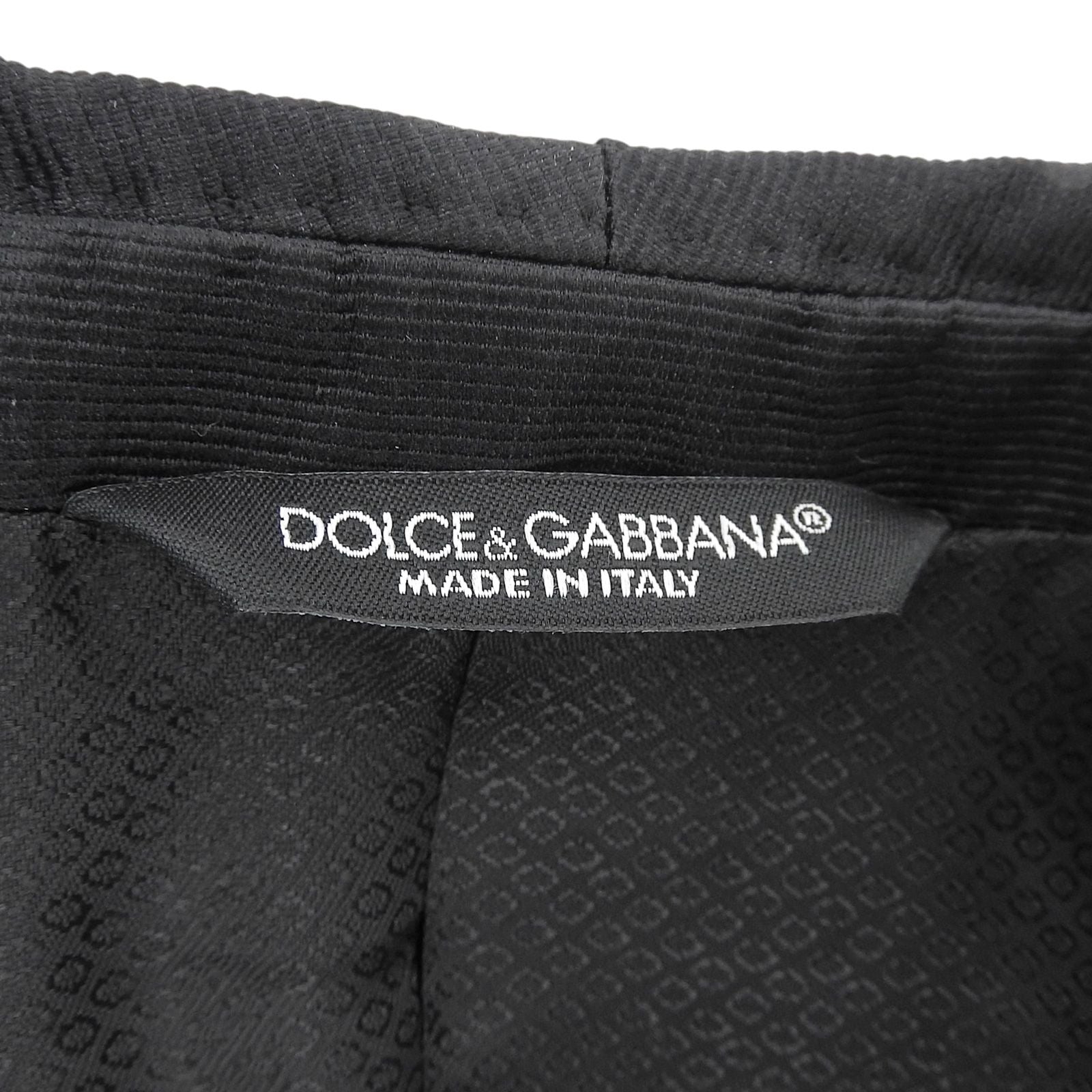 DOLCE & GABBANA MARTINI Silk Blend Jacquard All-Over Tailored Jacket Black Gold Size 44 - Near Mint