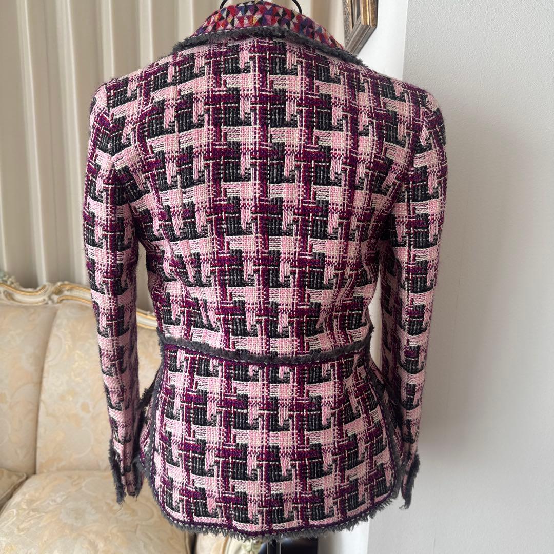 CHANEL 2004AW Multicolor Tweed Tailored Jacket & Gilet Ensemble Size 36 - Karl Lagerfeld Runway
