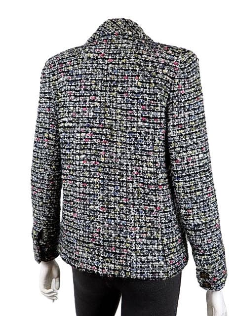CHANEL 10A Mix Tweed CC Metal Button Jacket Size 34 - Good Condition