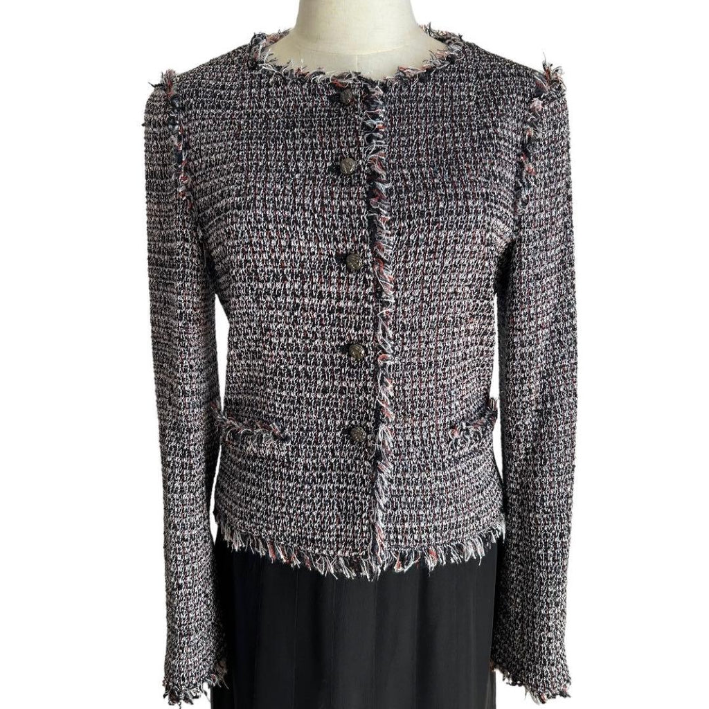 CHANEL 04P Tweed Jacket Black Size 36 - Good Condition